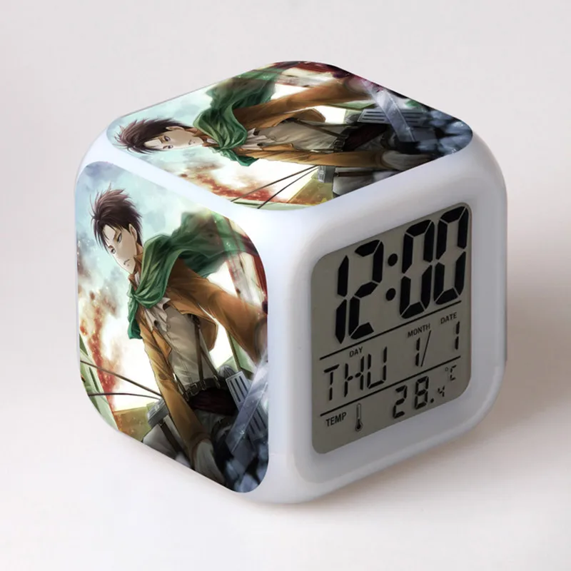 7 цветов изменить сенсорный светильник будильник reloj despertado часы мультфильм