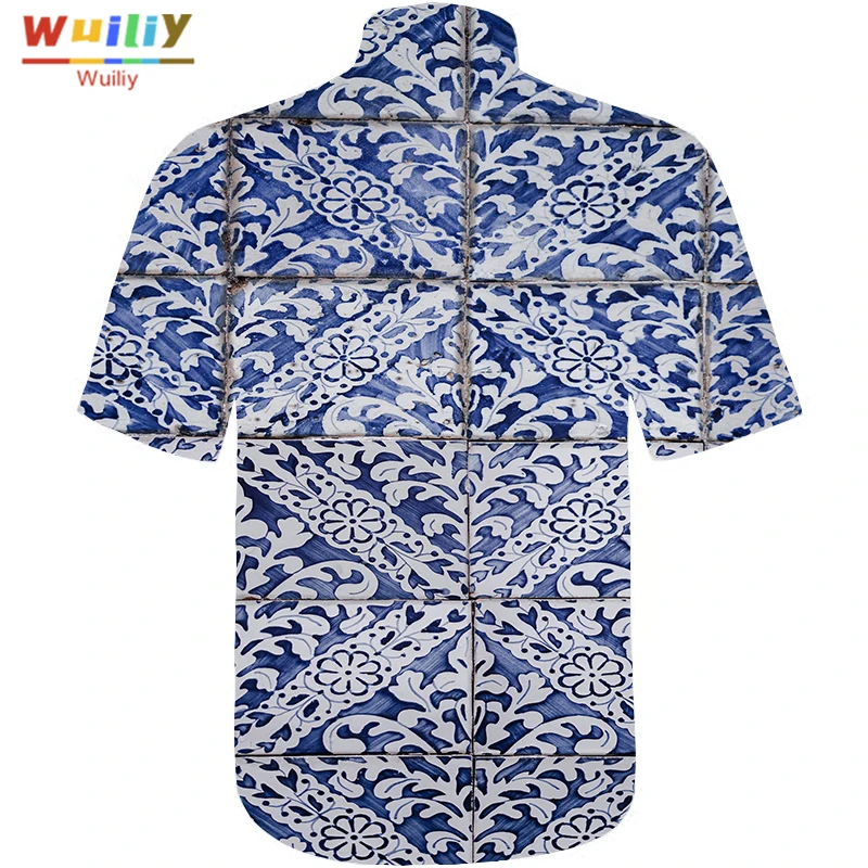 

Graphic Folk-Custom Button Down Shirts For Men Novelty Beach 3D Pattern Summer Hawaiian Tops Fashion Shirt