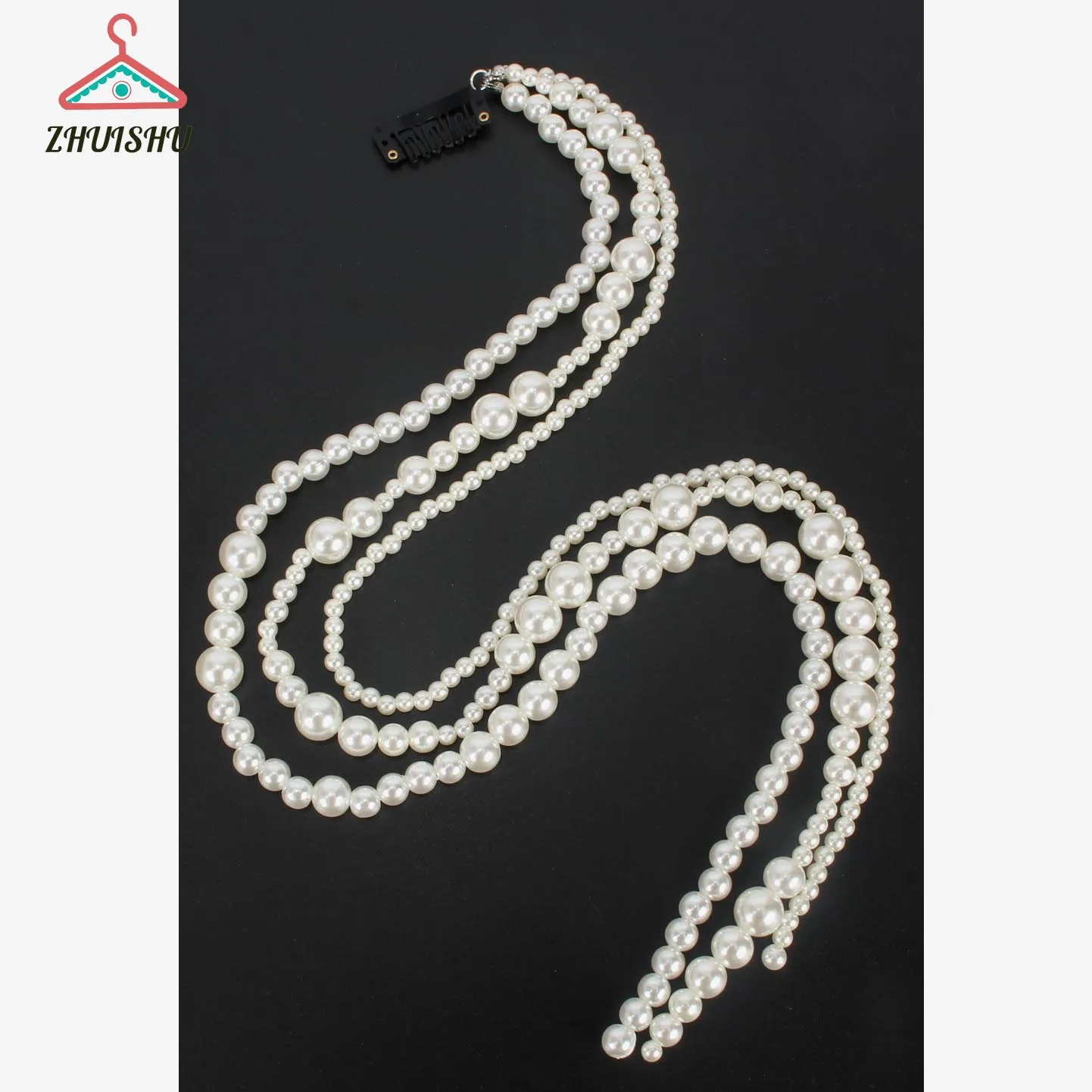 

ZHUISHU Popular Headwear ABS Imitation Pearl Tassel Hair Chain Pearl Hairpin Pearls Clip Long Chains Gift Hair Accessories R67
