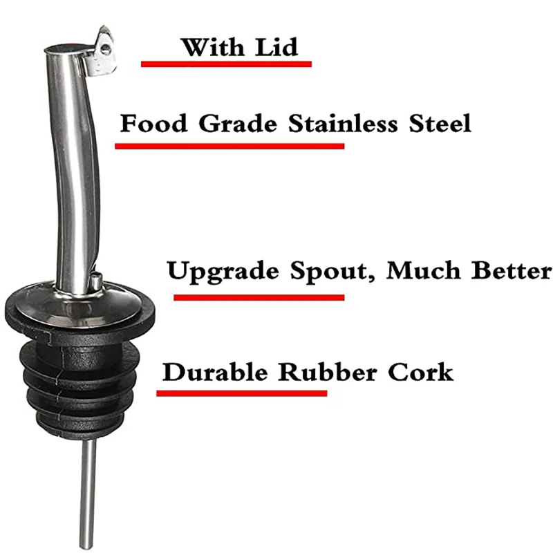 Нержавеющая Сталь Вино Pourer с крышкой охрана окружающей среды Pour Spout бутылка для