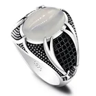 Кольцо в ретро стиле для мужчин и женщин, кольцо из тайского серебра с овальным рубином и черным бриллиантом в стиле панк, 925