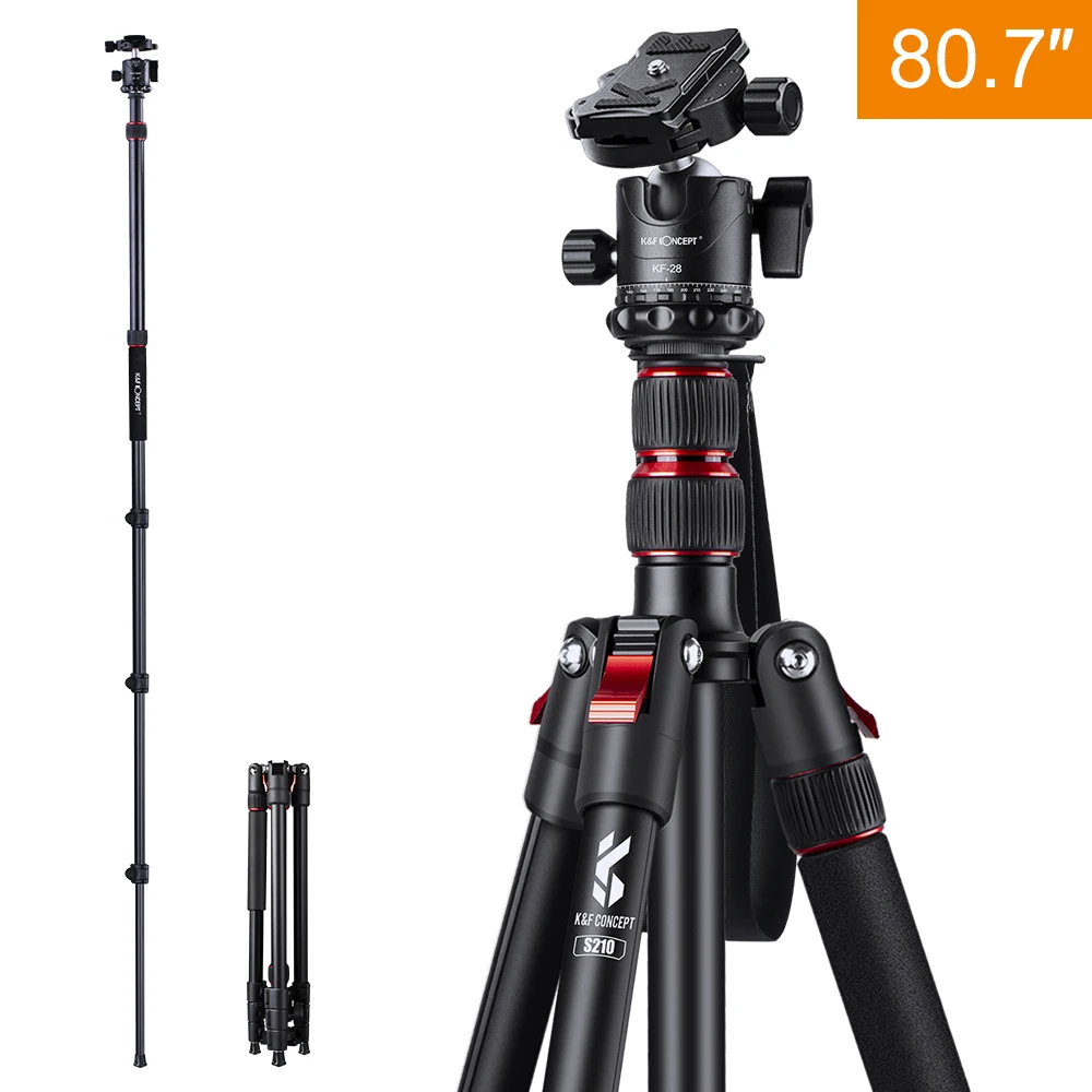K& F концепция 7" DSLR камера штативы Алюминиевый Дорожный штатив монопод с 360 ° шаровой головкой 1/4" быстросъемная пластина для Canon Nikon