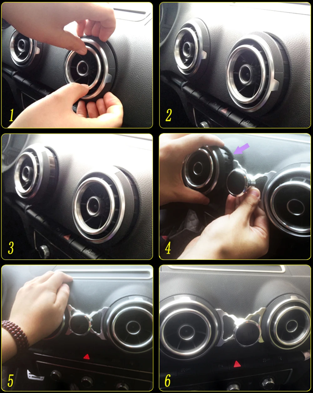 

For Audi A3 S3 8V Universal Car Phone Bracket Q2 SQ2 Air Vent Mount Car Magnet Holder 360 Rotatable Support Mobile GPS Accessory