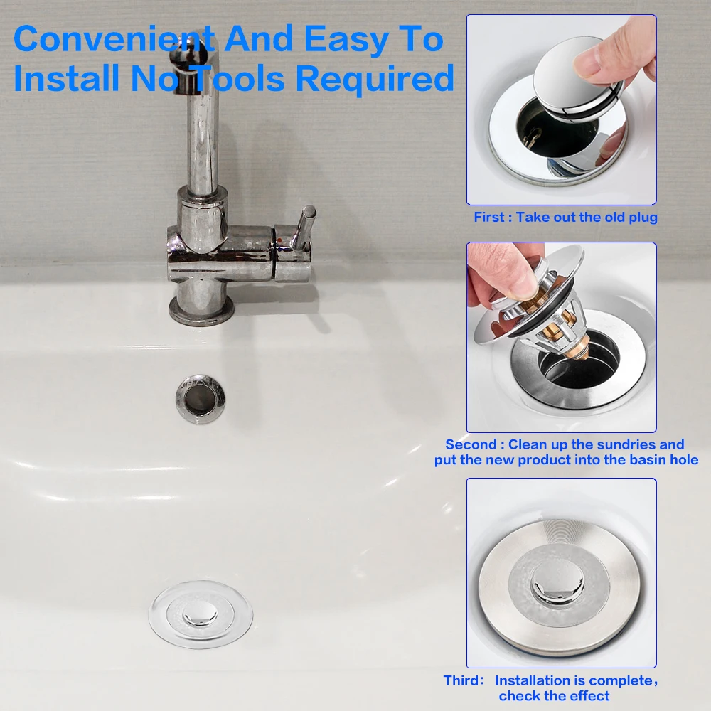 Фильтр Сливной из нержавеющей стали с отскоком для ванной комнаты|Стоки| |