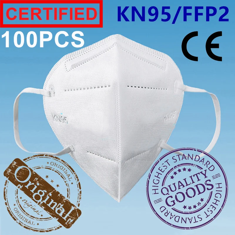 Маска одноразовая KN95/FFP2 для лица с сертификатом CE 100 шт.| |