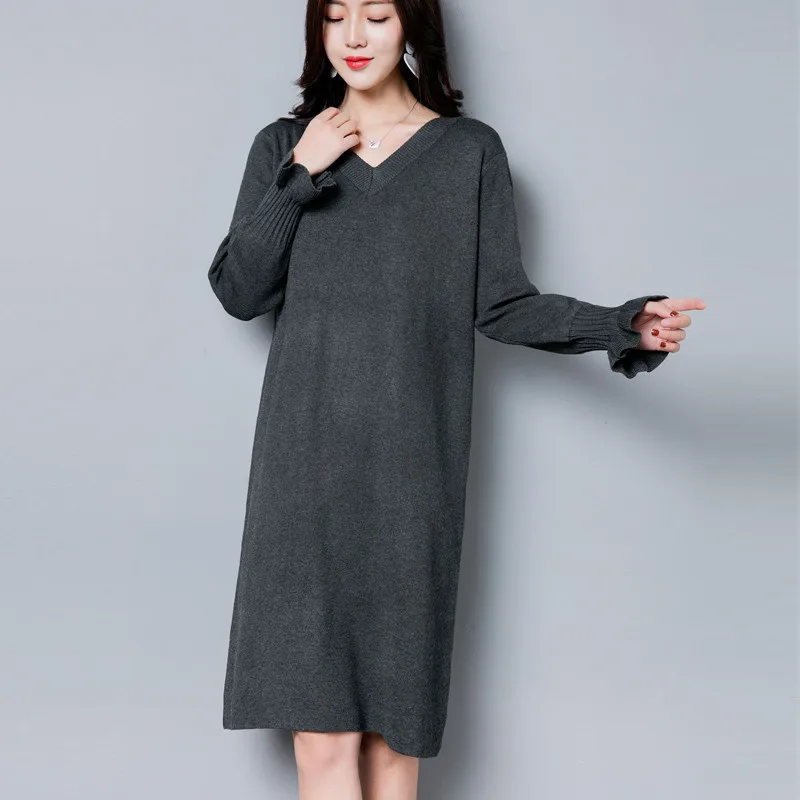 Новое поступление 2020 женское сексуальное трикотажное платье с v образным вырезом