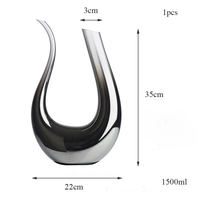 1pcs decanter Высококачественный гальванический красный бокал для вина, кружка серый стеклянный бокал чашки хрустальные бокалы шампанского отель посуда для вечеринки свадебный подарок - Цвет: 1pcs decanter