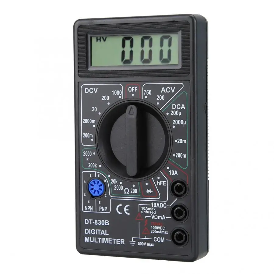DT 830B Многофункциональный портативный ЖК цифровой мультиметр Ампер Вольт Ом