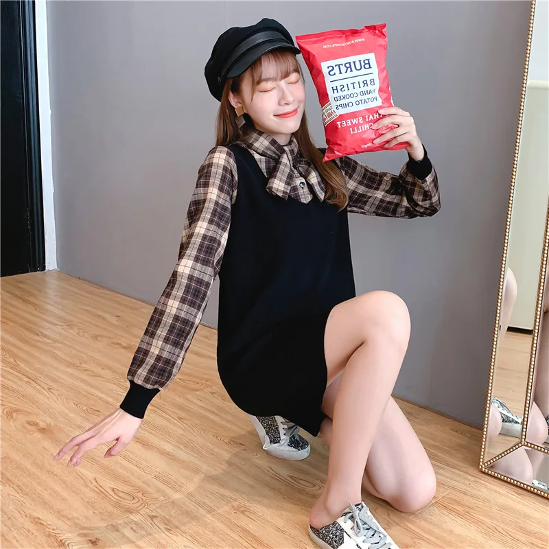 Детское пальто с воротником-бантиком длинным рукавом осень-зима для женщин