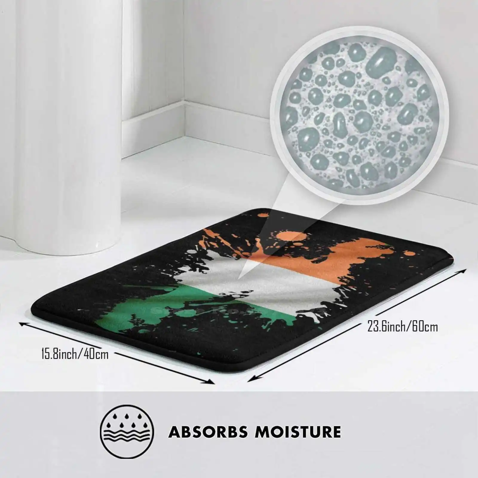 Мягкий Нескользящий 3D коврик с флагом Республики Ирландия/ирландский флаг