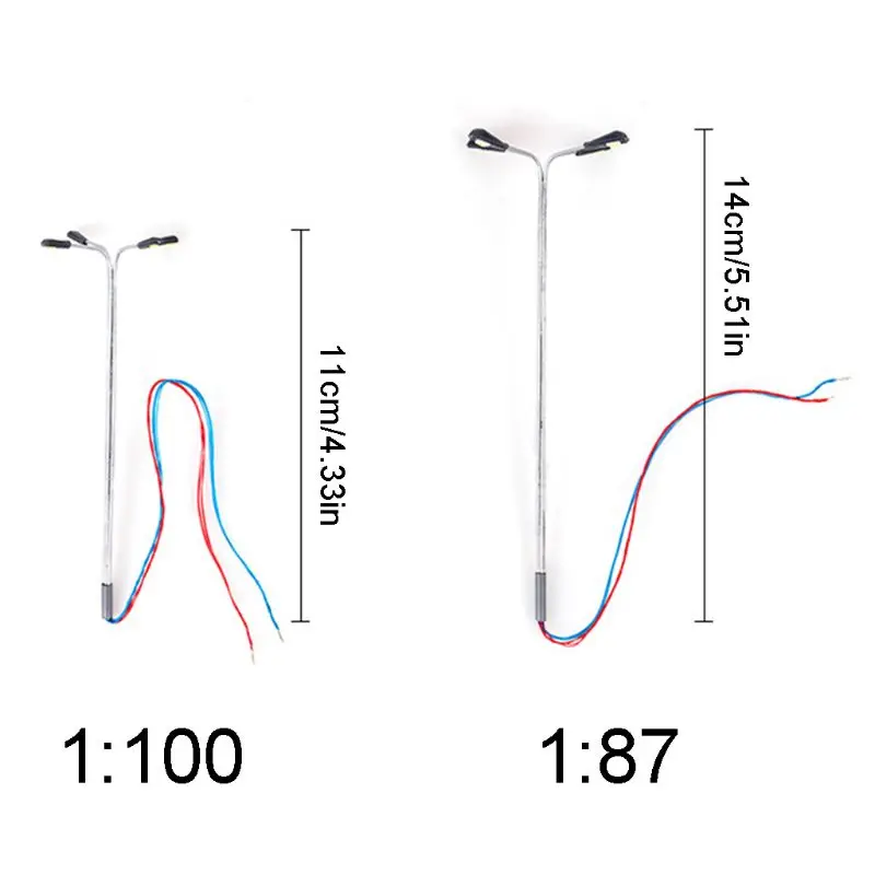 

1:87/1:100 Scale Model 4 LED Luminous Street Lamp Lamppost DIY Landscape Light