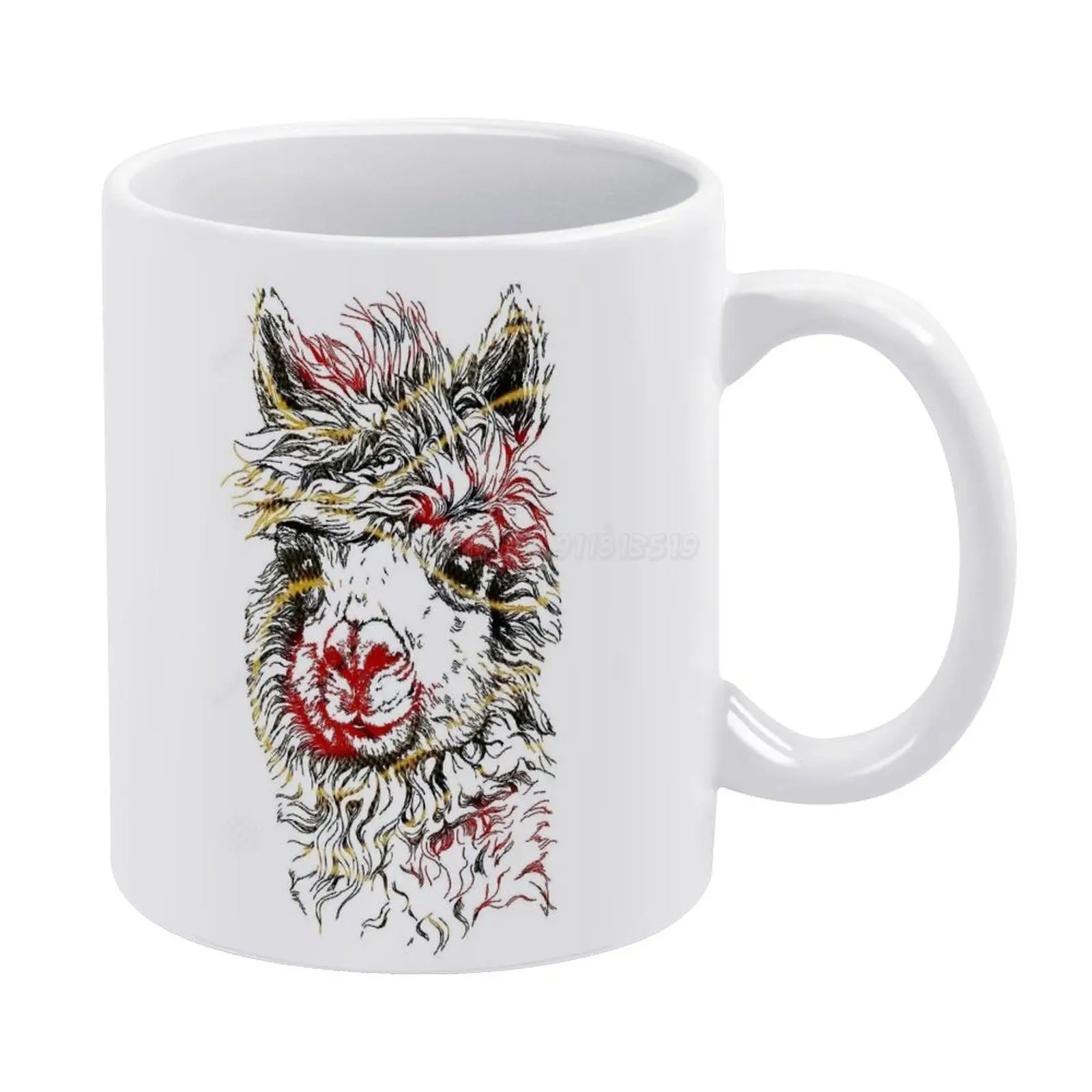Белая кружка с ламой забавные керамические чашки 11 унций для кофе чая молока