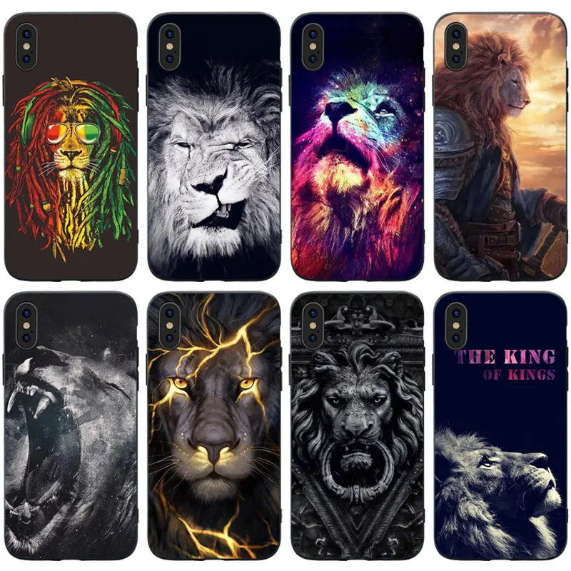 Мягкий силиконовый чехол с животным львом и Альфой для Iphone 6 6S 7 8 Plus X XS XR 11 Pro Max из