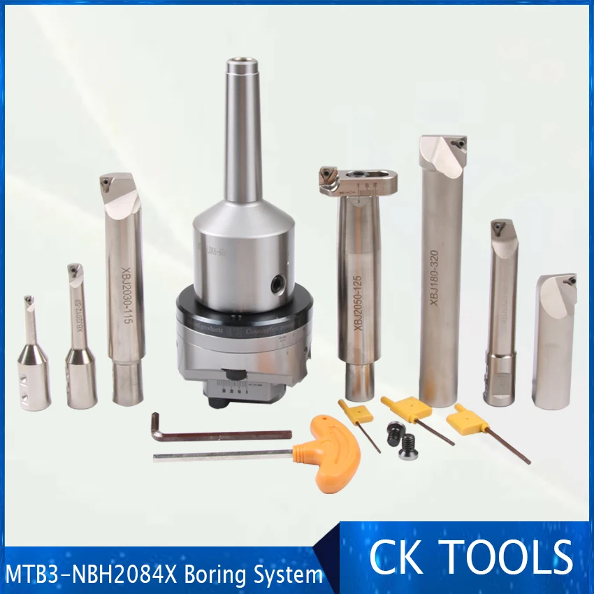big range 8-320mm MTB3-NBH2084X  high Precision 0.005 NBH2084 NBH2084X  boring head with 7Ppcs XBJ boring bars CNC boring tools