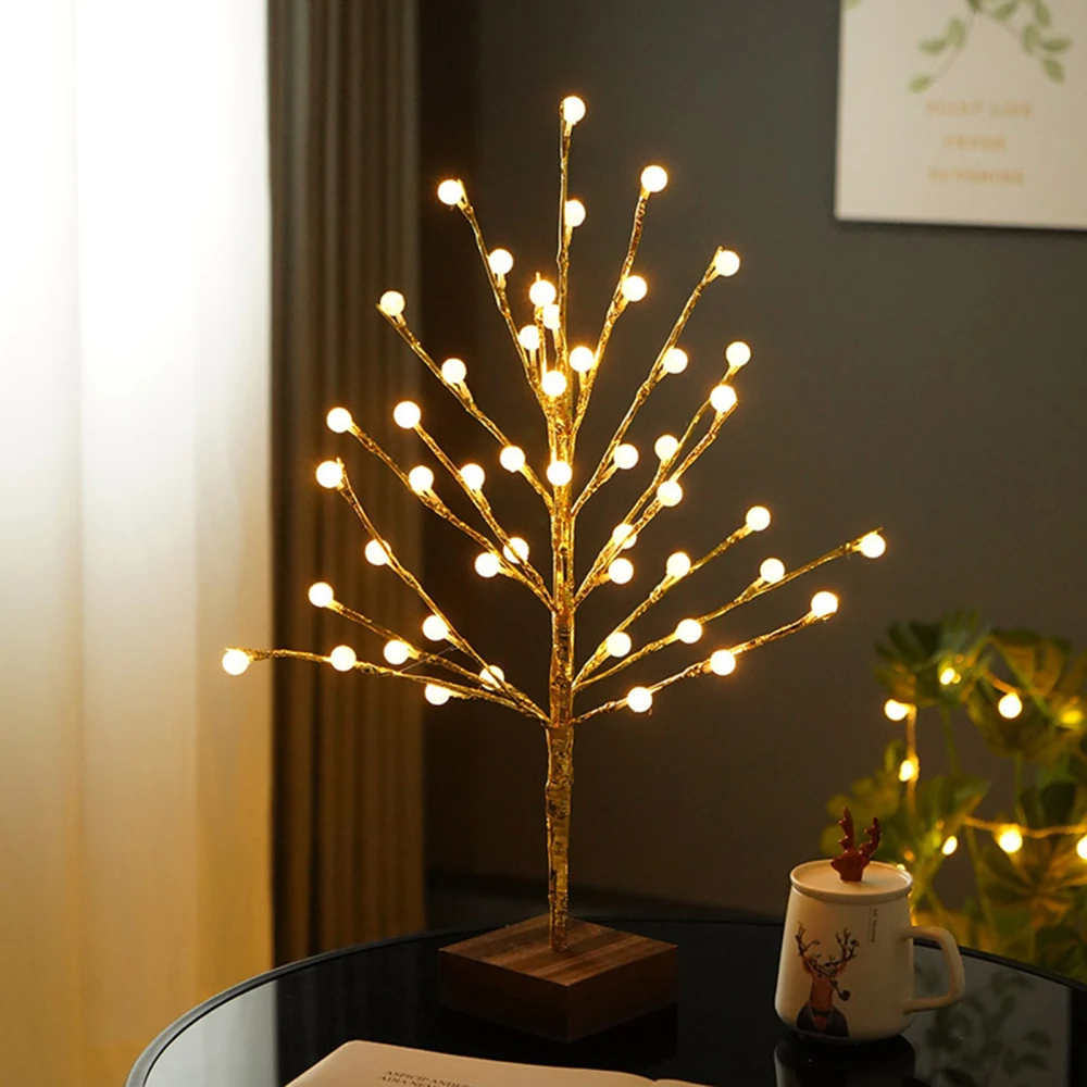 

Light Bedroom Glow Tree Branch Lamp Led String Lights Decorative Ornaments Warm Shiny Girl Room Decoration