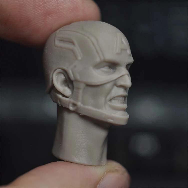 Модель мужской головы в масштабе 1/12 Неокрашенная версия зола для 6-дюймовых