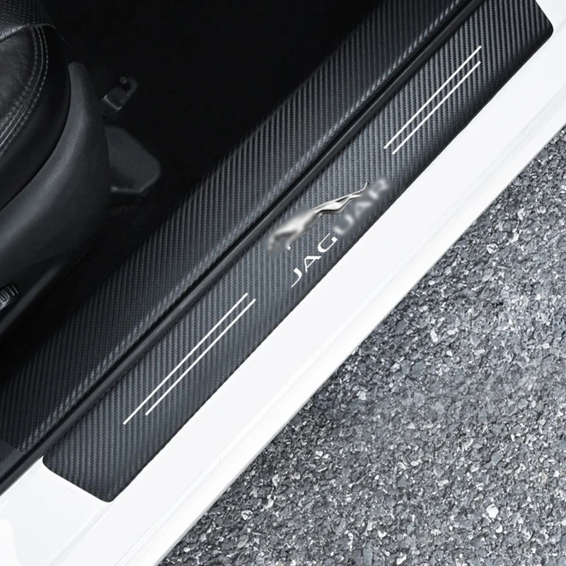 4 шт. Автомобильный дизайн 3D углеродного волокна наклейка на порог для Jaguar XEL F TYPE