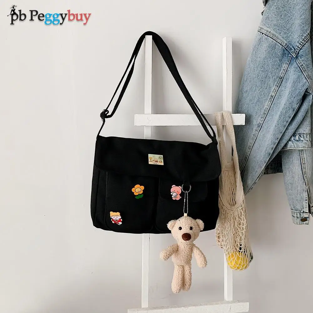 

Women Shoulder Bags Chic Ladies Solid Color Handbags Women Retro Canvas Bags Vintage High Capacity Casual Tote Shopping Bag