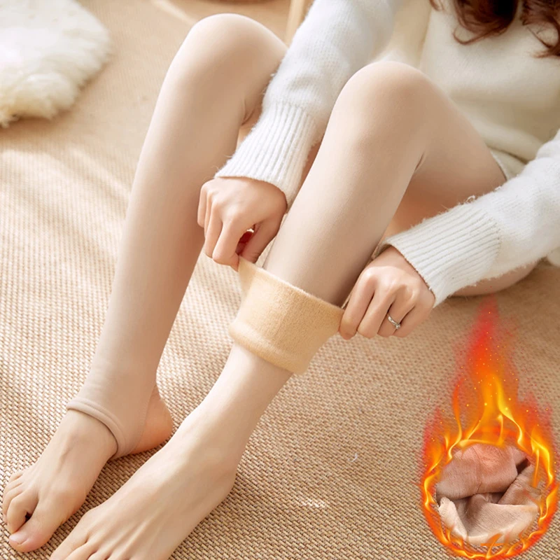

Winter Warm Leggings Plus Velvet Thickening Pants Slim Bottoming Leggings Pants High Waist Elastic Force Pants Winter