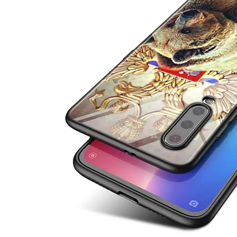 

Russian Flag Brown Bear For Xiaomi Mi Note 10 Ultra 5G 9 SE 8 A3 A2 A1 6X Poco M2 Pro Play F1 Lite 5G Bright Black Phone Case