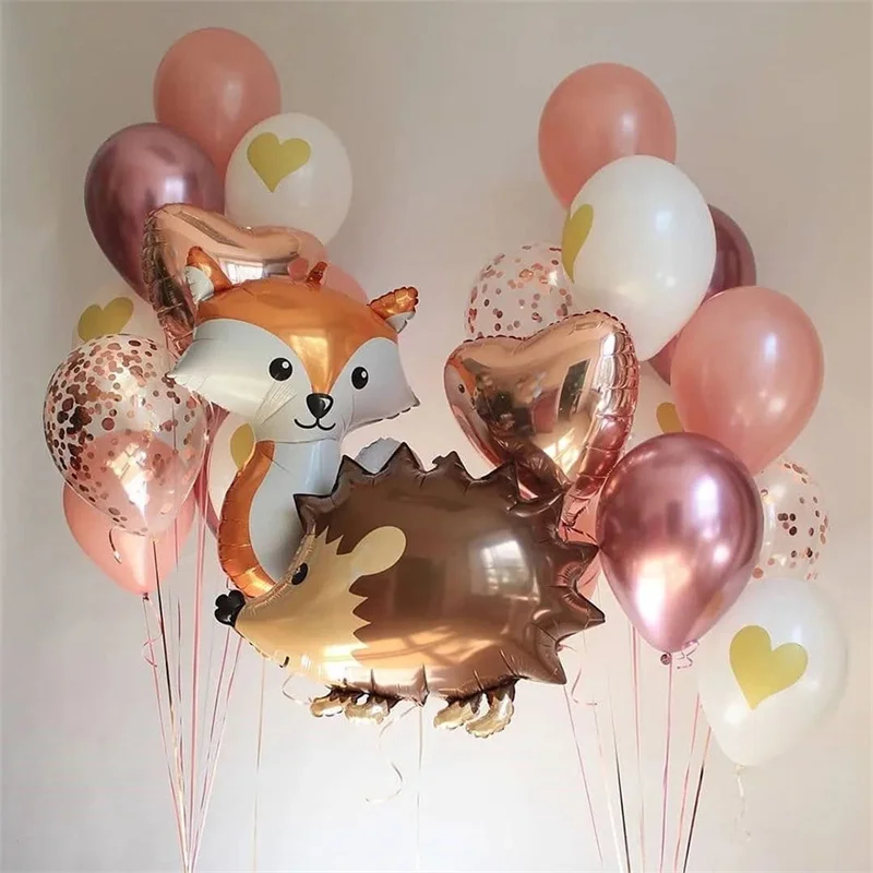 

1 set Jungle Safari Birthday Party Decorations Balloons Cartoon Animal Fox Foil Ballons Kids Anniversaire Supplies Baby Shower