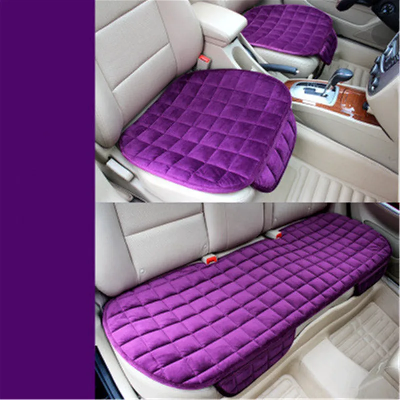 purple 1 set Автомобильные чехлы для сидений высокий уровень плюшевые 4 цвета квадратное сиденье коврик протектор автомобильный Стайлинг подушки сиденья автомобиля Нескользящие - Название цвета: purple 1 set