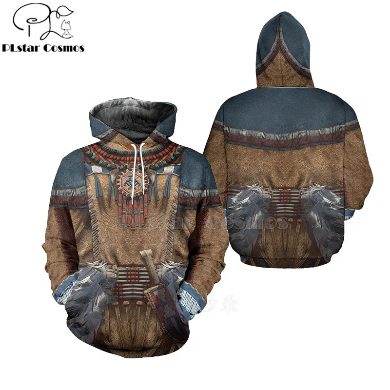 hoodies PLstar Cosmos Native Indian 3D hoodies/sweatshirts print Autumn winter Men/women's slim long sleeve streetwear - Color: hoodies