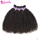 Монгольский курчавый и вьющийся волос пряди Remy 100% человеческие волосы 34 пряди 8-28 дюймов волосы естественного цвета Aatifa