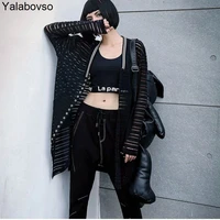 yalabovso 2020 autumn trench coat new arrivals long coat novelty black color windbreaker outwear