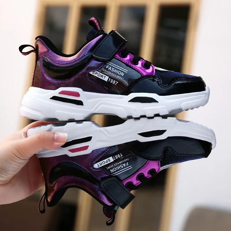 Осень 2019 детские кроссовки PINSEN обувь для девочек детская спортивная блестящая