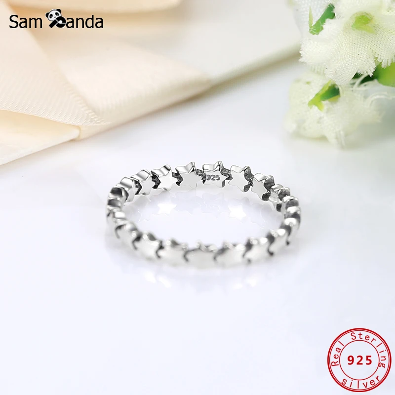 Женское кольцо на палец оригинальное штабелируемое из стерлингового серебра 925