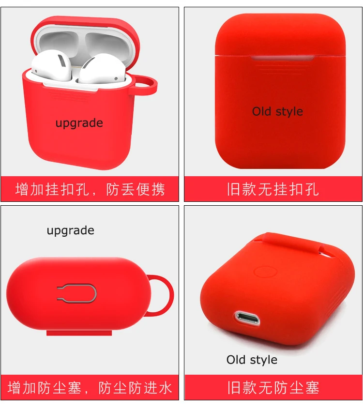 6 в 1 чехол для наушников AirPods 2 силиконовый беспроводные Bluetooth наушники защитный