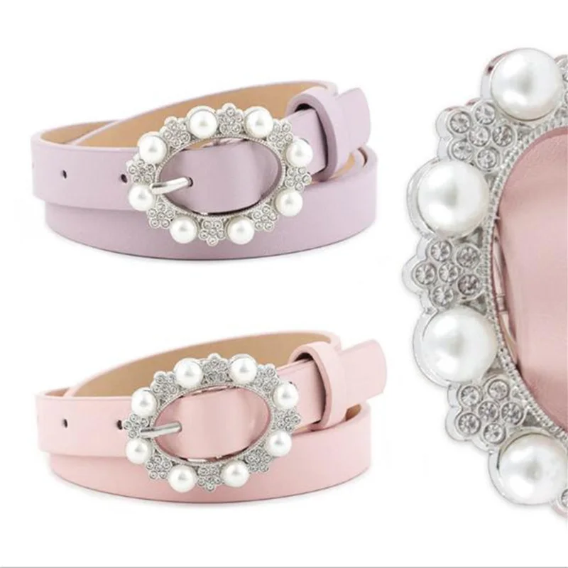 Женский ремень из ПУ кожи с жемчужинами и бусинами|Женские ремни| |