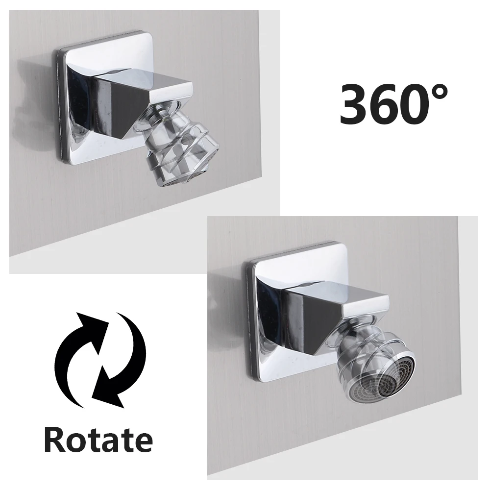 

48 inch Shower Panel Tower System with Spout Rainfall Waterfall Massage Jets Tub Spout Hand Shower for Home Hotel -Silver