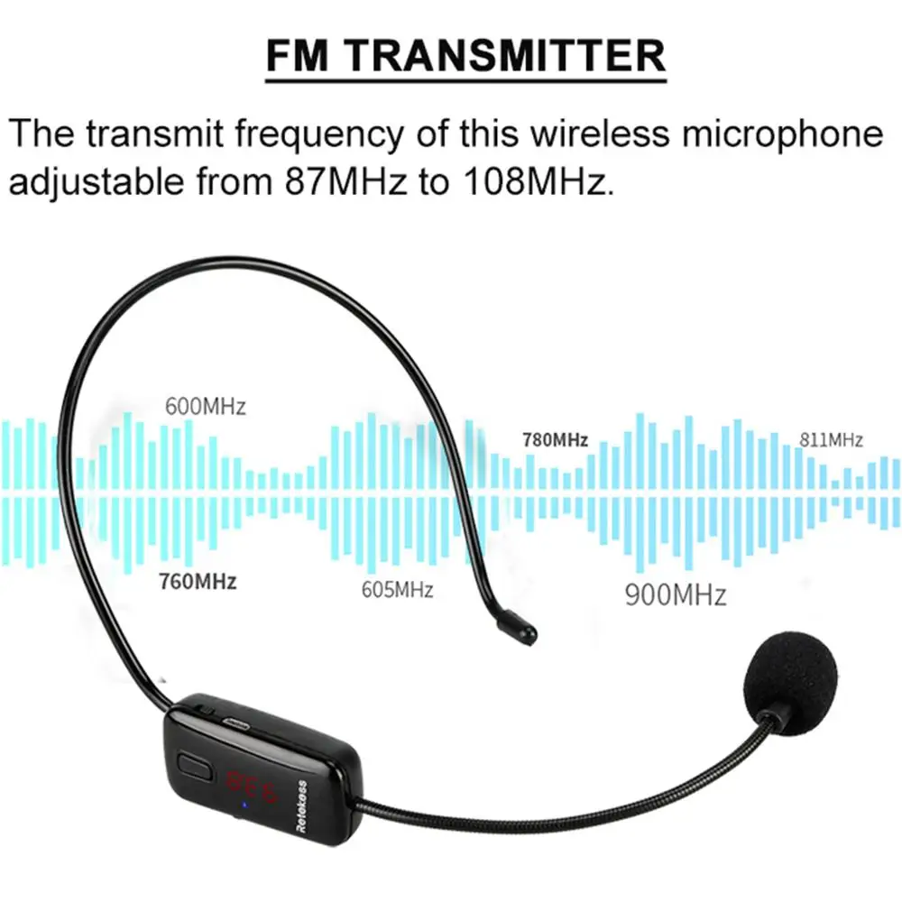 Беспроводной микрофон RETEKESS TR503 конденсаторная гарнитура Мегафон радио FM 87 108 МГц