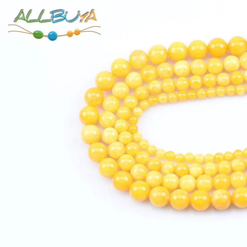Натуральный камень Желтый Бусины из нефрита пчелиного воска для изготовления