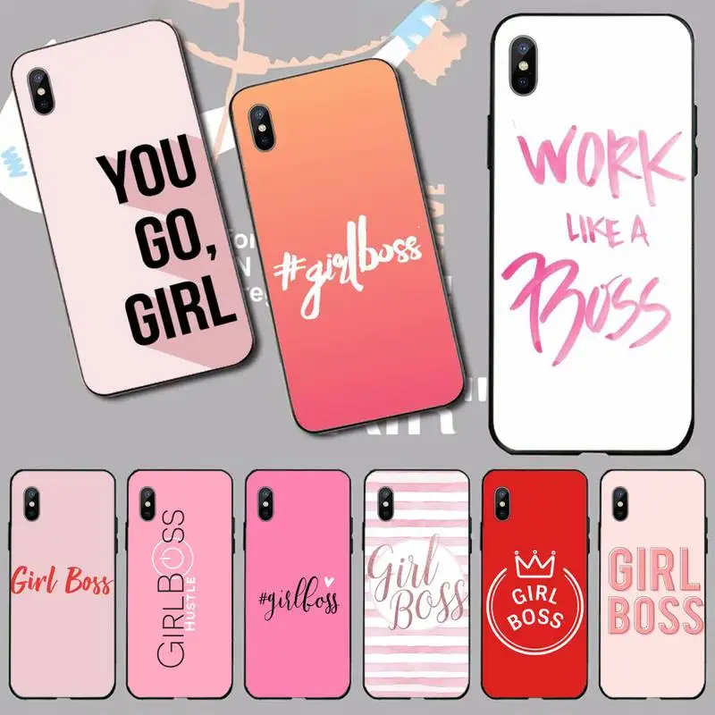 

Girl Boss Pink Women power Novelty Phone Case for iPhone 11 12 13 pro XS MAX 8 7 6 6S Plus X 5S SE 2020 XR mini