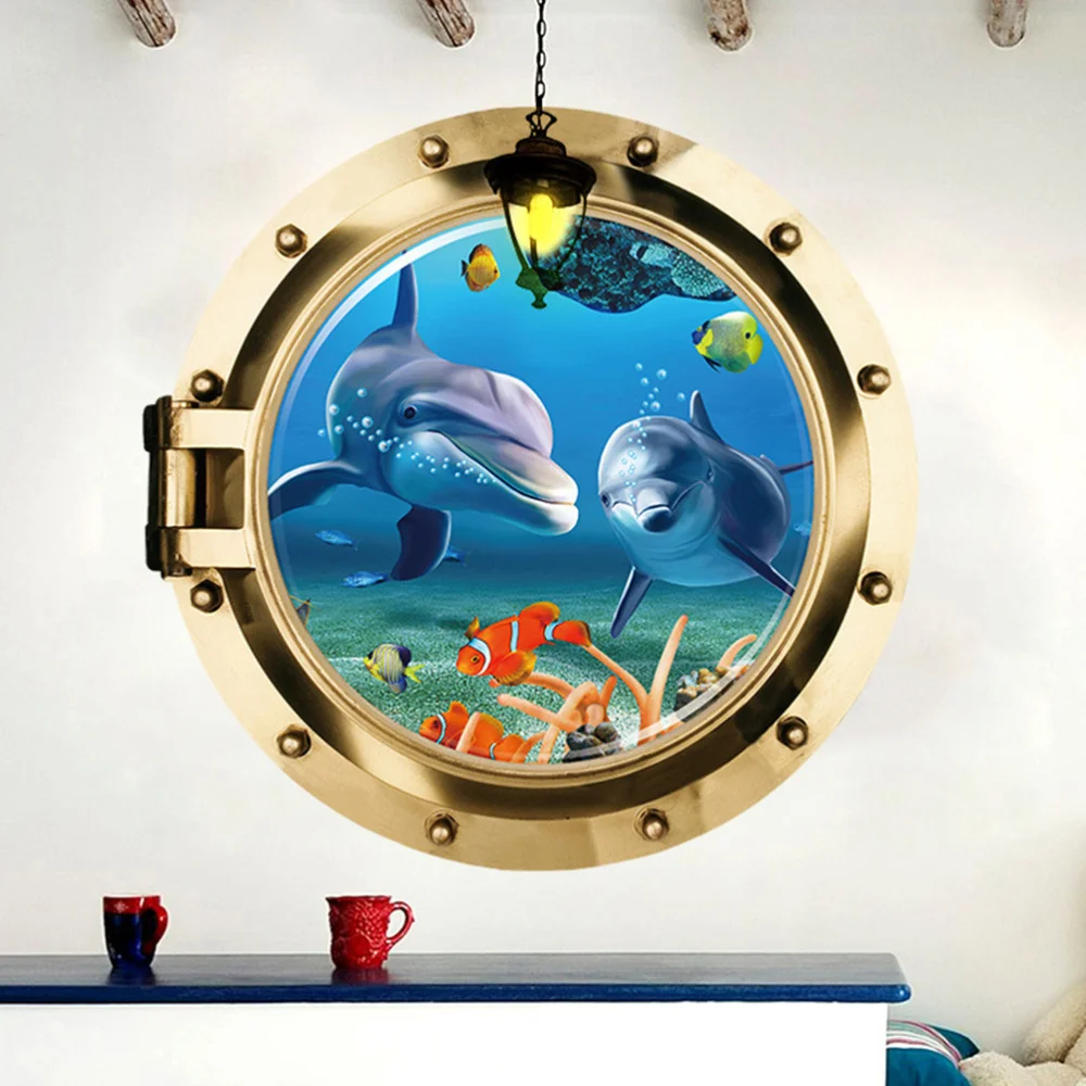 

4pcs Sea Scenery Wall Sticker Background Sticker Wall Decal Kids Room Decoration