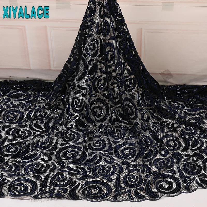 Новое поступление кружевная ткань с блестками последние африканские кружевные