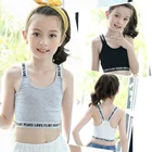 Спортивный тренировочный бюстгальтер для девочек 2 шт. хлопковые топы с буквами для подростков нижнее белье для детей подростков дышащий жилет для молодых студентов одежда