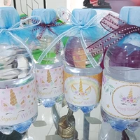 24pcs unicorn bottle stickers treat kids birthday party decoration unicorn pattern tableware girlish baby shower favors supplies