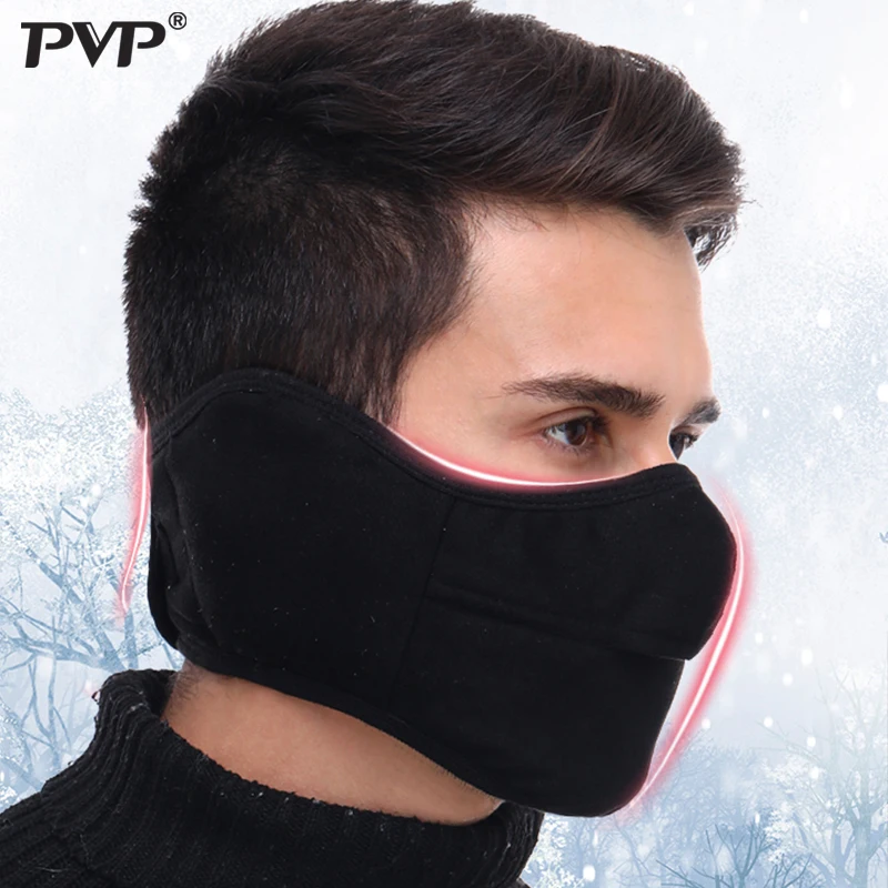 Зима 2019 PVP флисовая велосипедная полутеплая маска для лица зимние спортивные