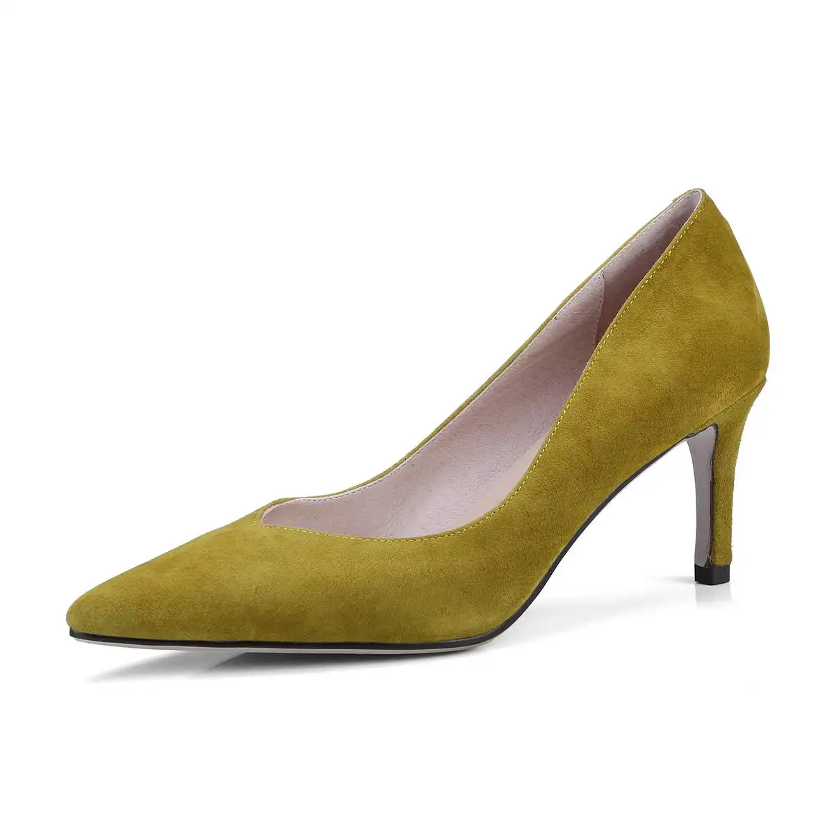 

krazing pot solid genuine leather shallow pointed toe concise high heels summer shoes office lady elegant ins women pumps l63