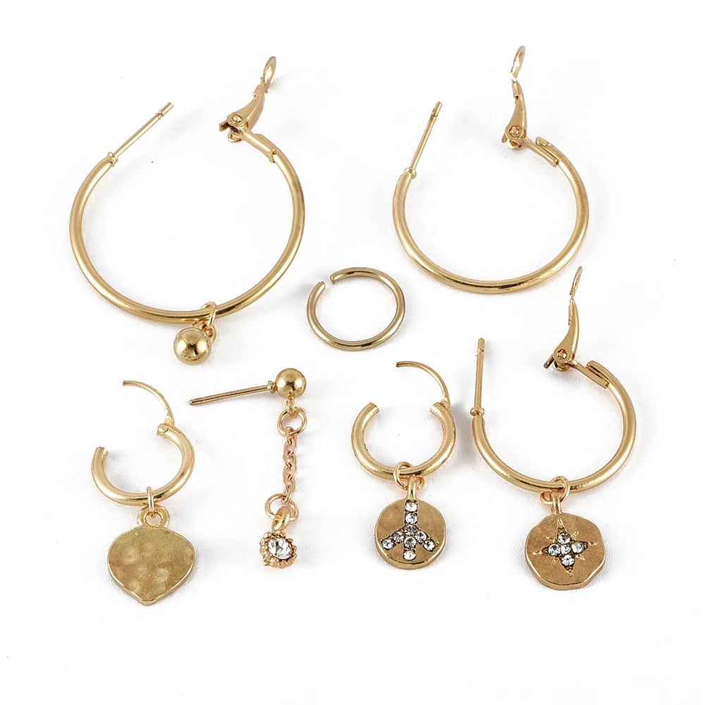 7 шт./компл. в виде геометрических фигур Bijoux(украшения своими руками) с украшением в виде кристаллов женские серьги в виде сердца, Boucle D'oreille Boho ювелирные изделия ослепительные Серьги Brincos, можно носить