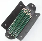 Карандаш графитовый для рисования и эскиза Faber Castell, Набор для творчества + 1 кожаный чехол, 1 удлинитель карандашей, 2 ластика