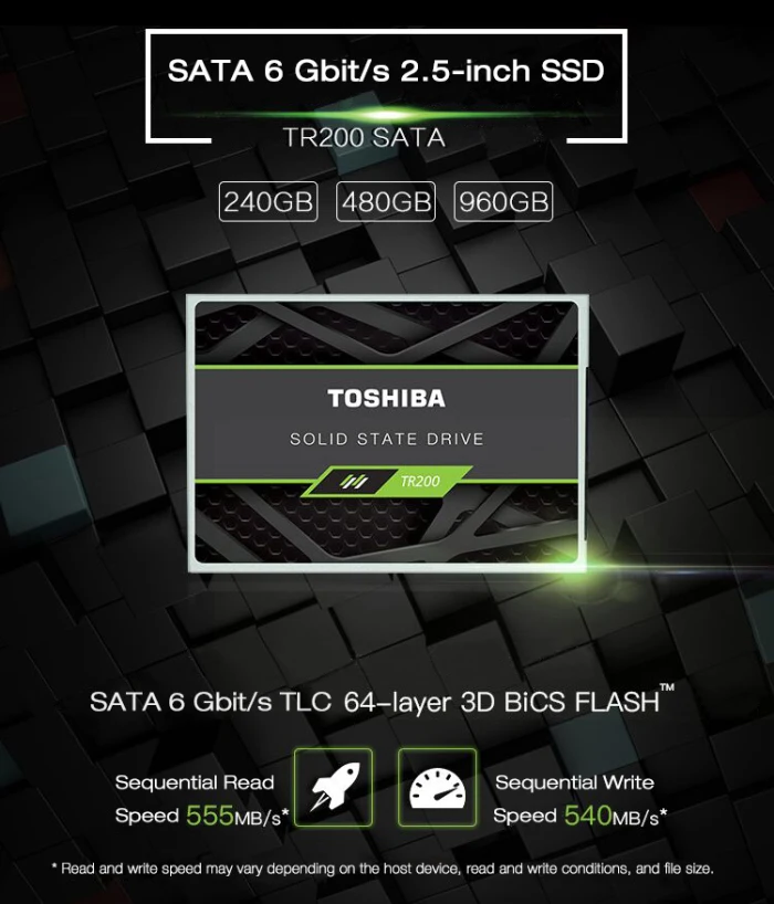 Toshiba TR200 твердотельный накопитель карта памяти серии hdd 2,5 SSD SATA 3 960 ГБ 480 ГБ 240 Sata3 Внутренний твердотельный Накопитель SSD диски для Ноутбуки ПК