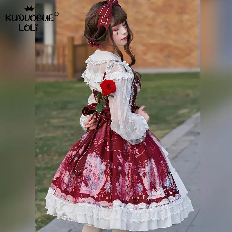 Женское элегантное платье с винтажным принтом праздничное принцессы Jsk красный