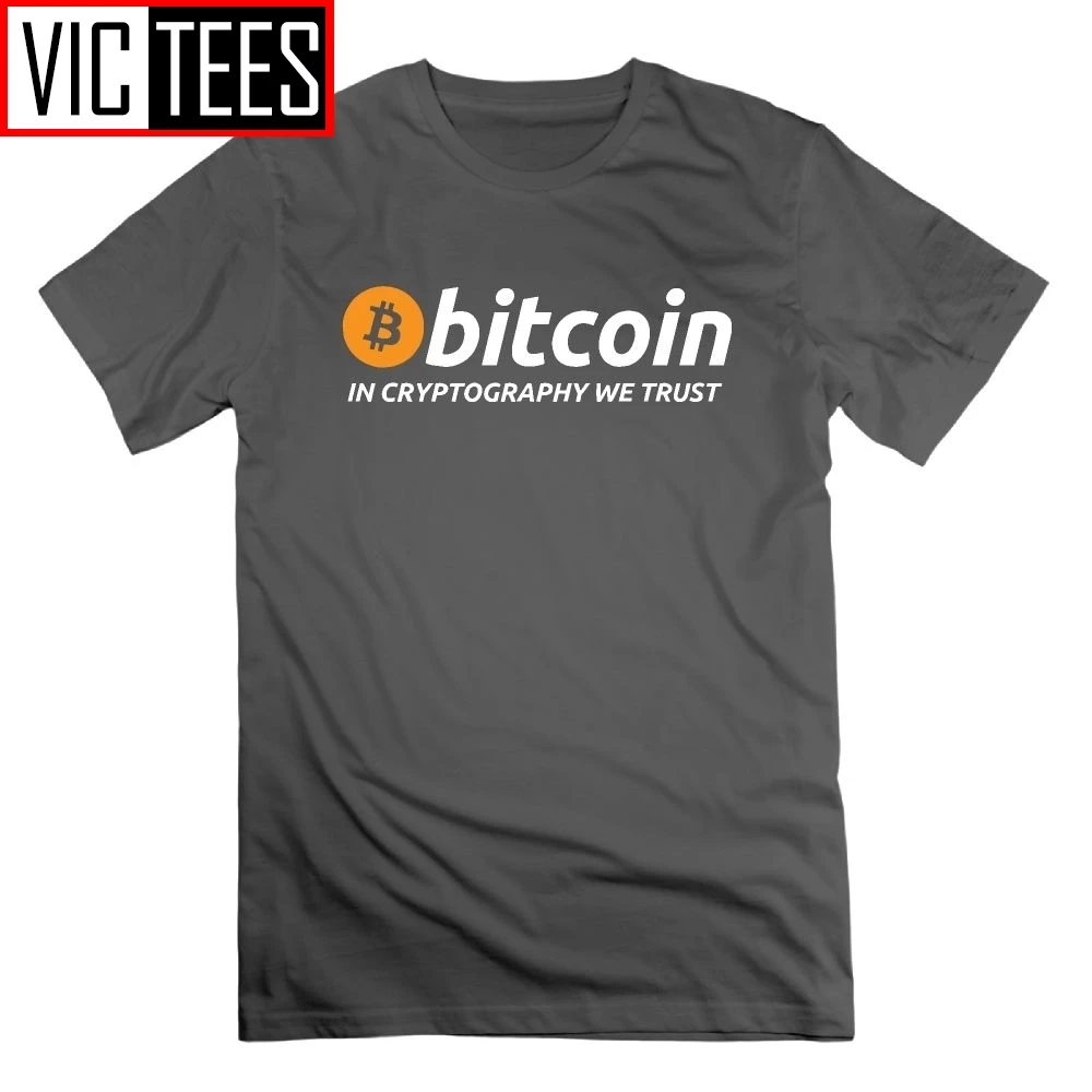 Футболка с надписью We Trust Биткоин в криптографие мужские футболки круглым