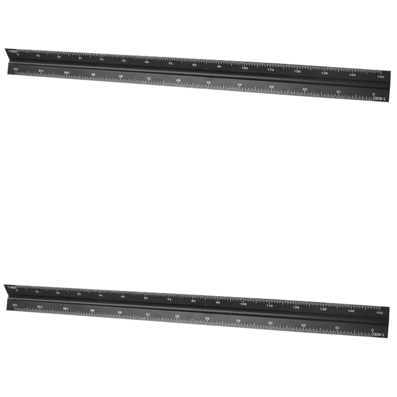 

Линейка треугольная черная, 30 см, 1:500 и 1:150, 2 шт.