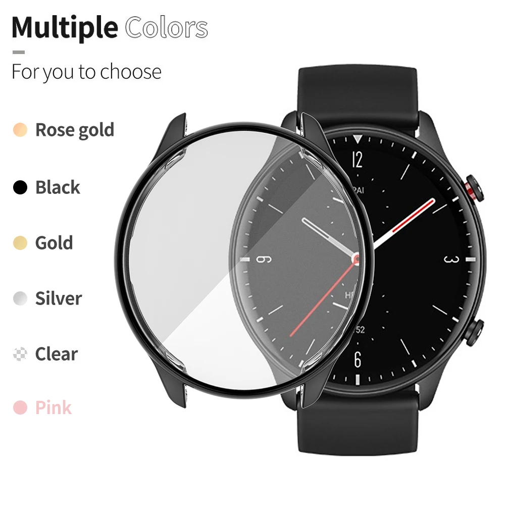 Screen Protector Flexible Cover for Huami Amazfit GTR 4 3 2 2e Watch Case for GTR3 Pro Bumper Soft TPU Scratch-resistant Shell